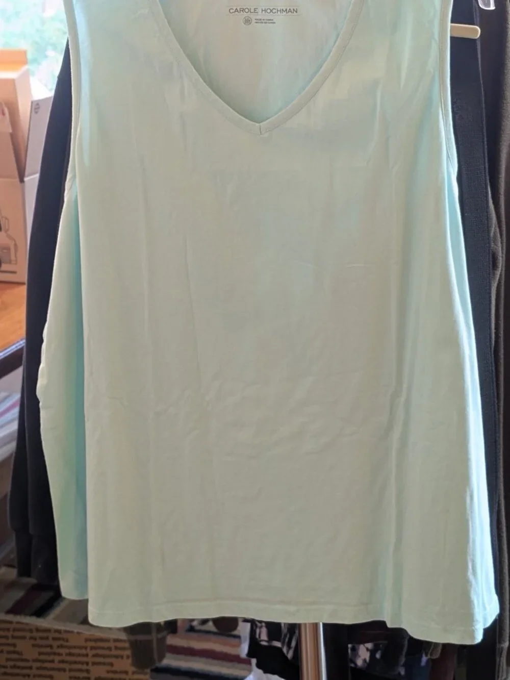 Carole Hochman Teal 100% Cotton Pajama Tank Top - New Without Tags